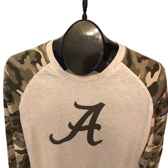Alabama Crimson Tide Men's M OHT Military Appreciation Camo L/S Raglan T-Shirt - Picture 2 of 6